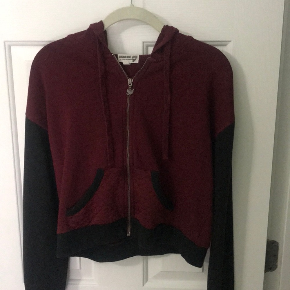 Burgundy Zip-Up Hoodie